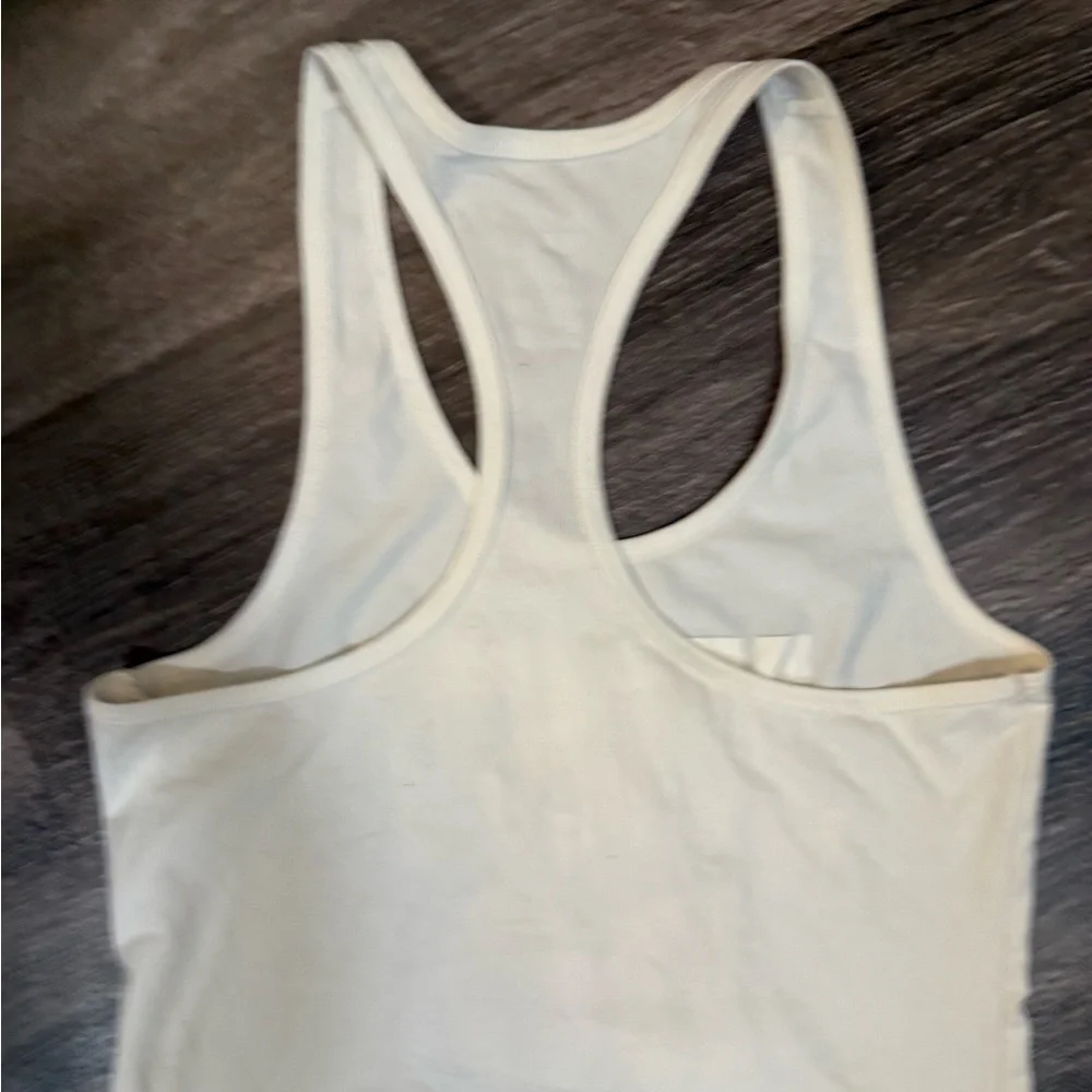 Nike White Tank Top with Pink and Black Graphic - Picture 8 of 8